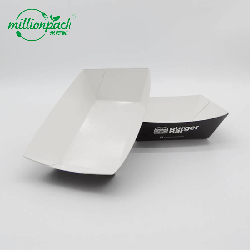 Disposable Kraft Boat Tray for Food Courts Stable Strong Eco Friendly Serving