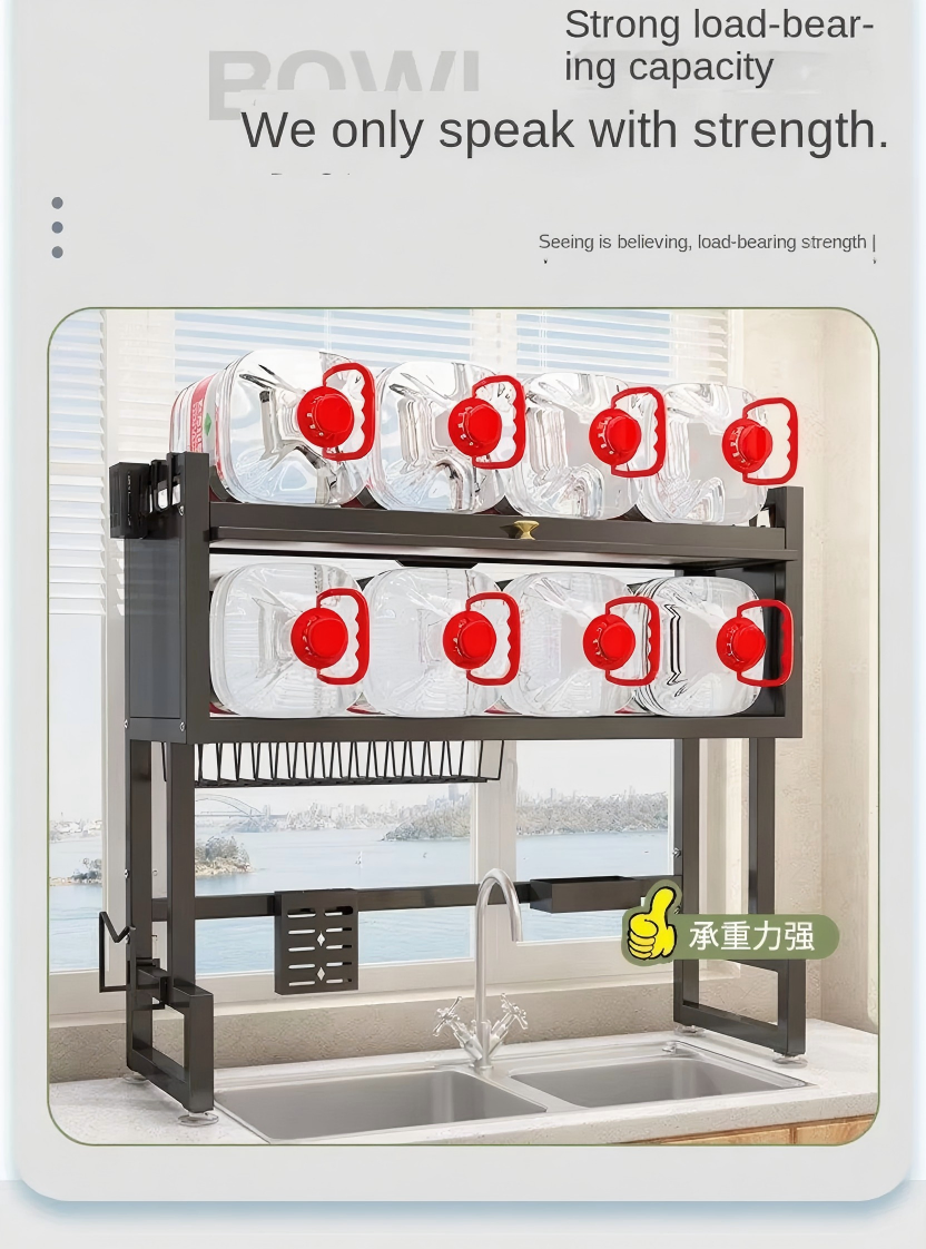 Стеллаж для посуды и палочек без сверления