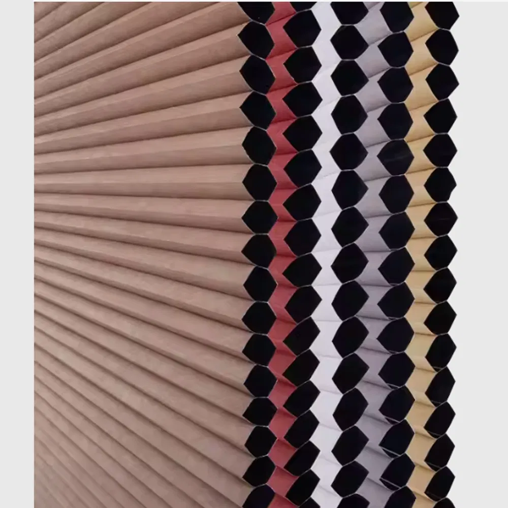 Motorized Jacquard Blackout Window Honeycomb Fabric for Smart Home Integration