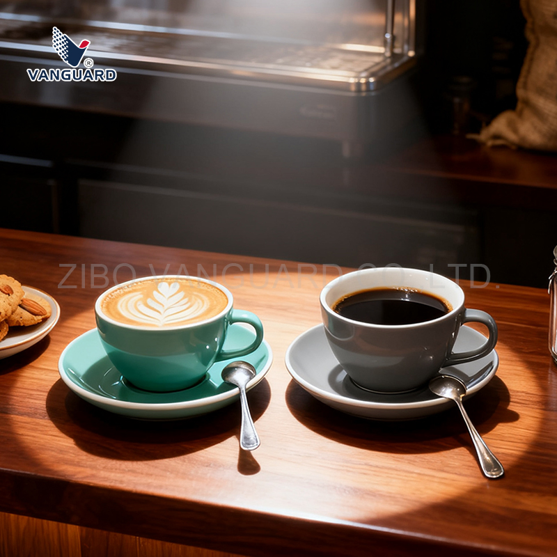 Hot Sale Fine Porcelain Cappuccino Coffee Cup Saucer Set Bone China Tea Set OEM Custom Ceramic Tea Cup Set Porcelain Cup Set with Saucer