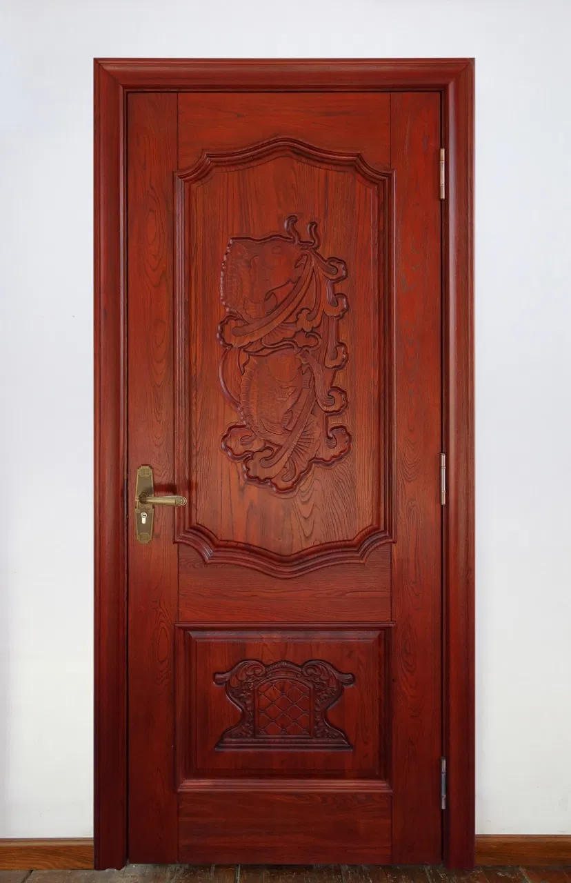 Exquisite Solid Wood Interior Door with Finished Red Oak Wood