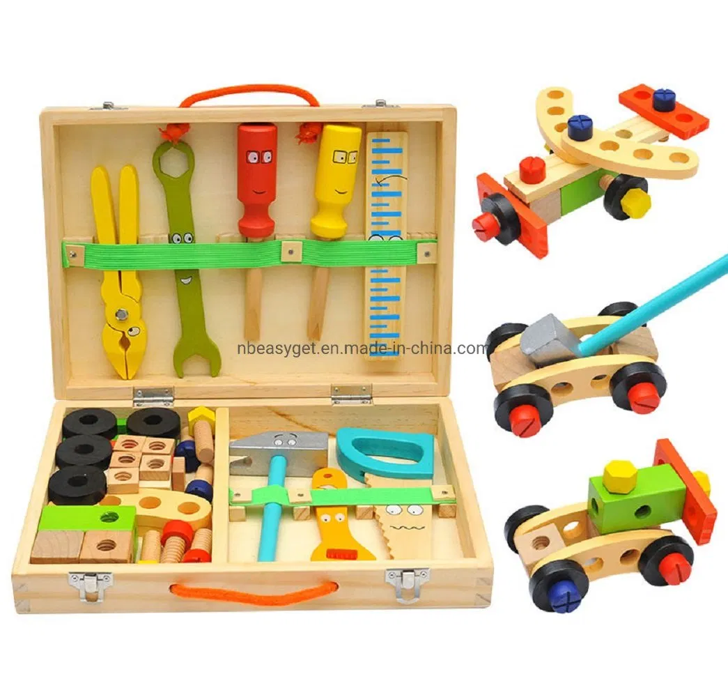 Wooden Assembling Chair Toys Kids Educational Wooden Blocks Toy Montessori Preschool Children Variety Nut Combination Chair Tool Esg17554