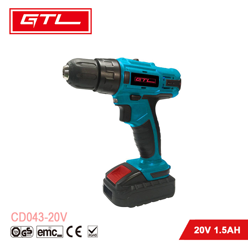 20V Cordless Drill with 2 Speed and Quick Charge Li-ion Battery (CD043)