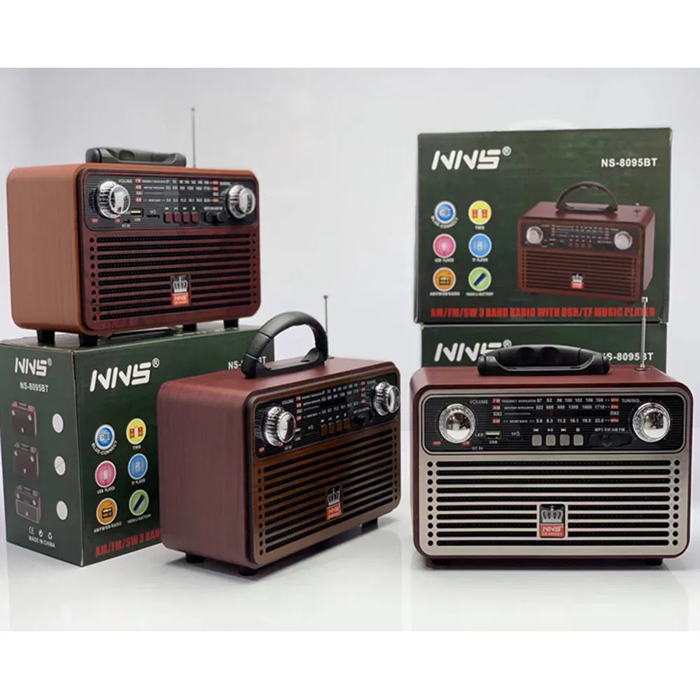 Ретро радио NS-8095BT с Bluetooth, деревянный корпус