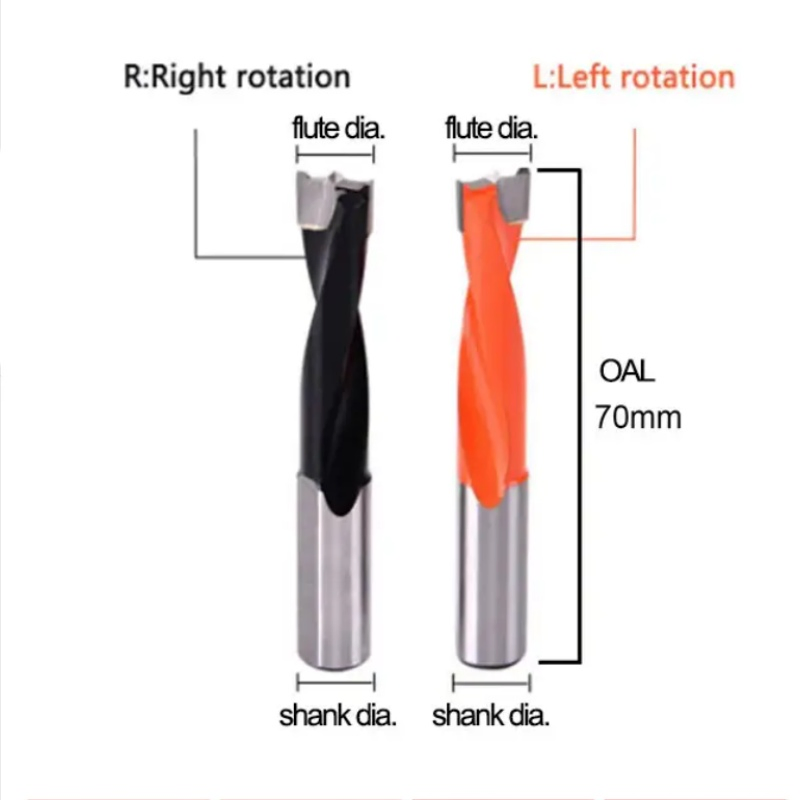 CNC Machine Tungsten Carbide Tipped Through Hole Drill Bit for Wood
