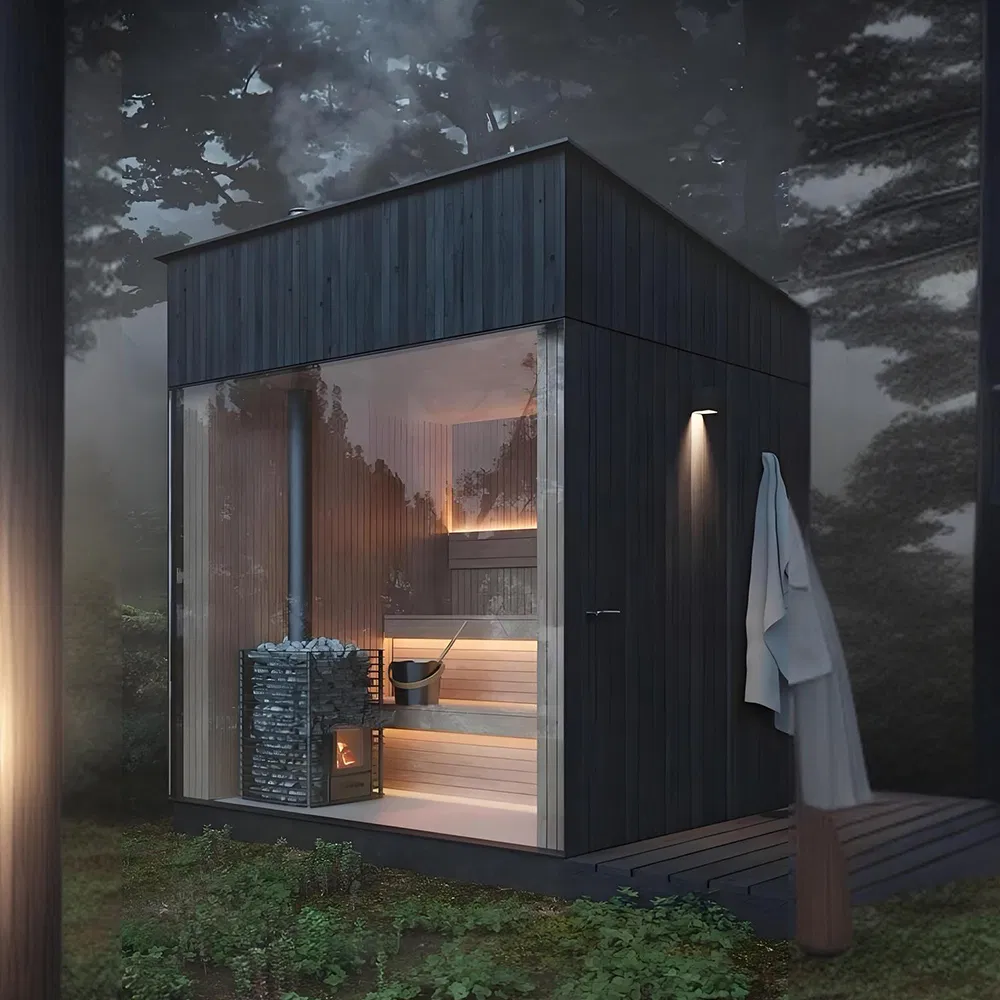 Элитная уличная инфракрасная сауна квадратной формы