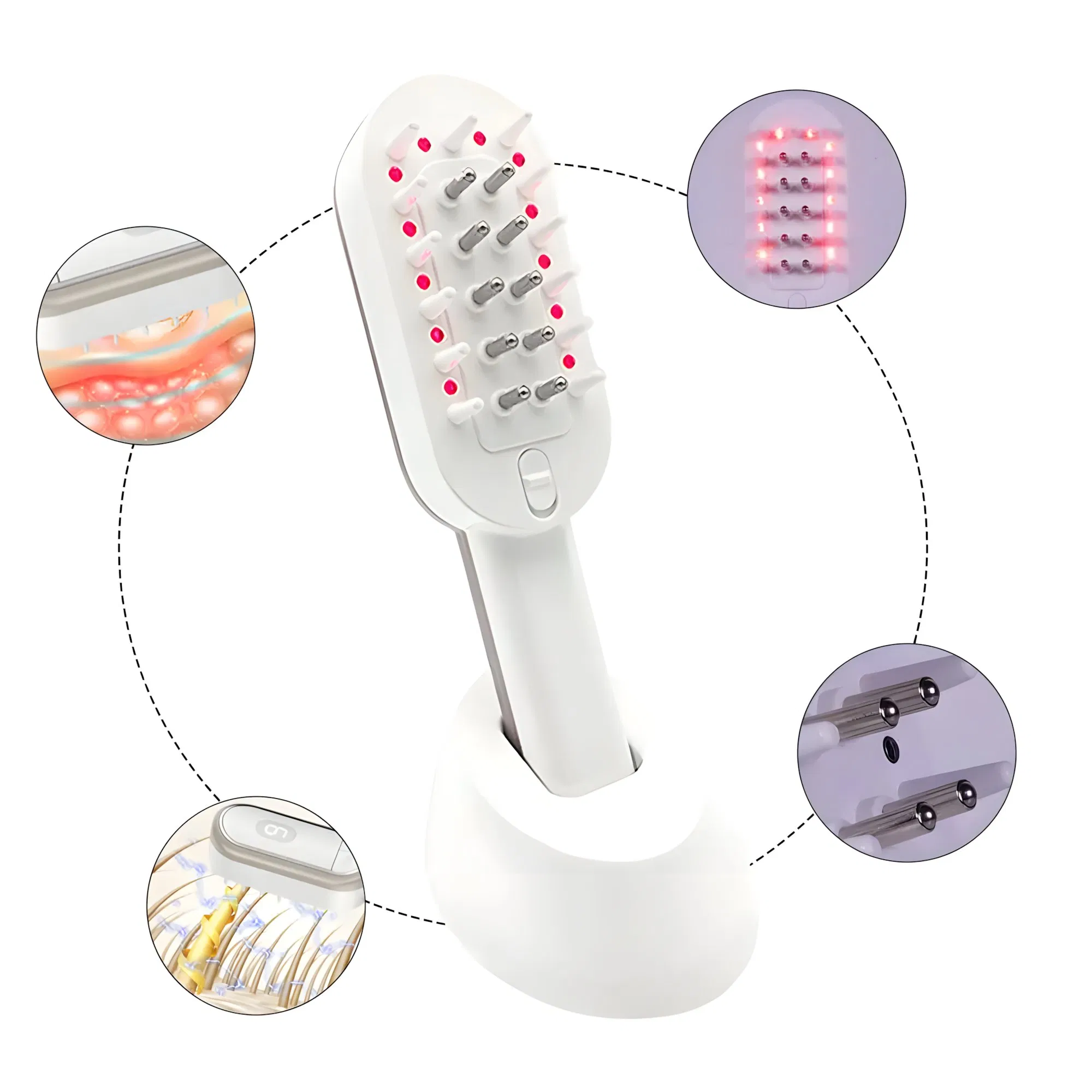 Rechargeable Vibration Hair Growth Laser Comb Ion Conditioner Comb Electric Scalp Massage Hair Growth Comb Hair Growth Brush EMS