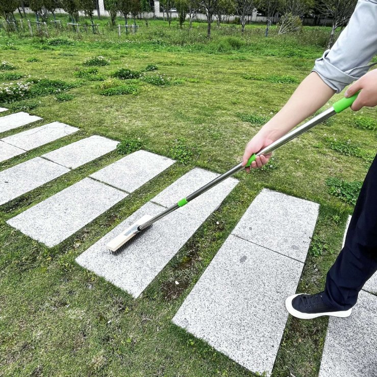 Щётка для пола с длинной ручкой, стальная щетина 30 см