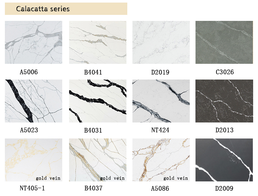 Luxury White Calacatta Quartz with Gold Veins for Background/Accent Wall Kitchen Island Countertop