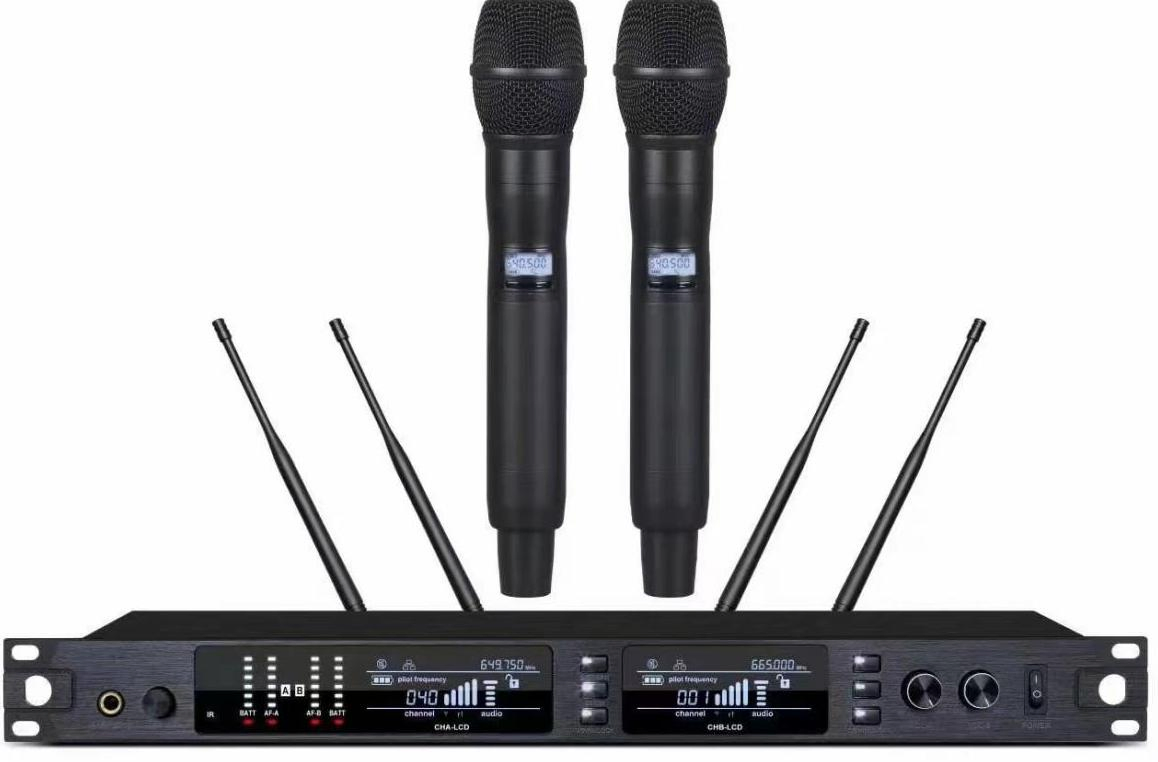 Noise Lock Squelch Control UHF True Diversity Power Handheld Microphone