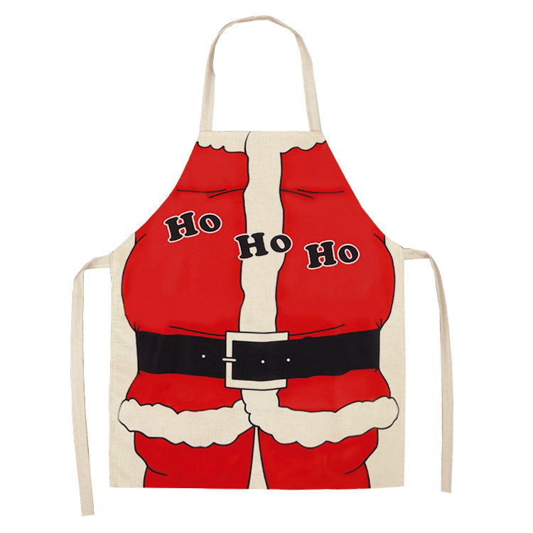 Cute Adjustable Kitchen Chef Bib BBQ Cooking Christmas Elf Apron for Adult