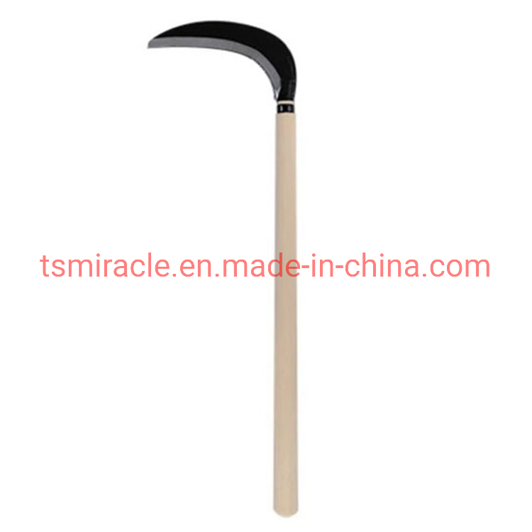 Hardware Carbon Steel Garden Farming Tool Grass Cutting Tooth Sickle with Wooden/Fiberglass Handle Purning Sickle
