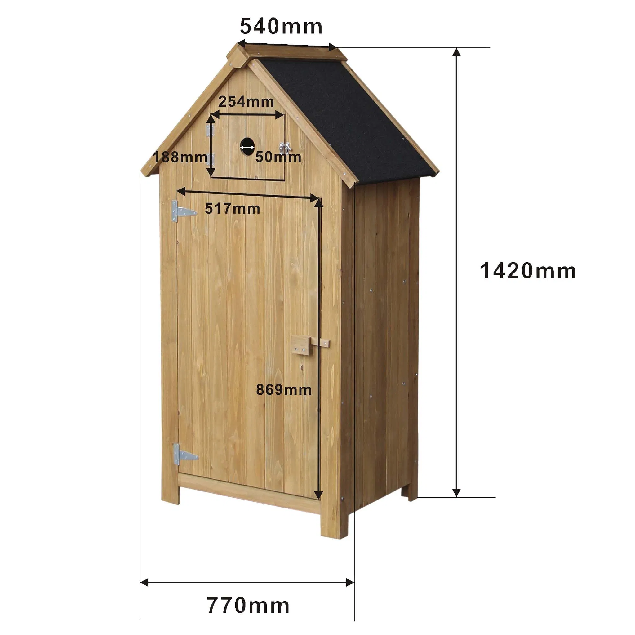 Garden Storage Cabinet Box with Bitumen Roof 770*540*1370 mm
