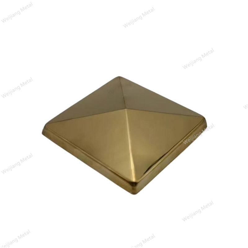 Yellow Copper Metal 4.5X4.5 Square Gate Wooden Fence Waterproof Fence Post Cap