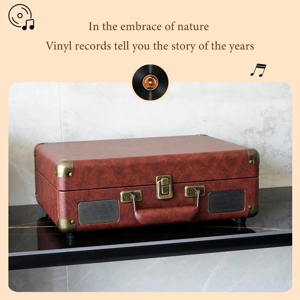 Customizable OEM ODM Vinyl Record Player Phonogram Gramophone Suitcase Turntable