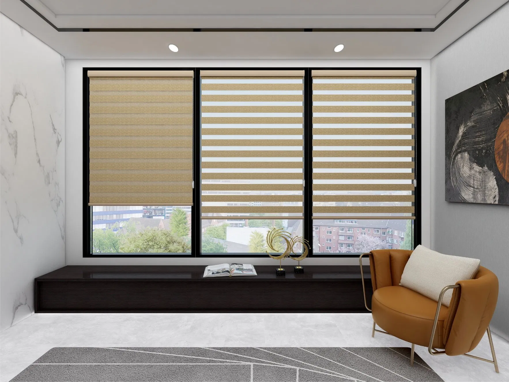 Premium Zebra Blinds with Sheer and Blackout Stripes for Light Control