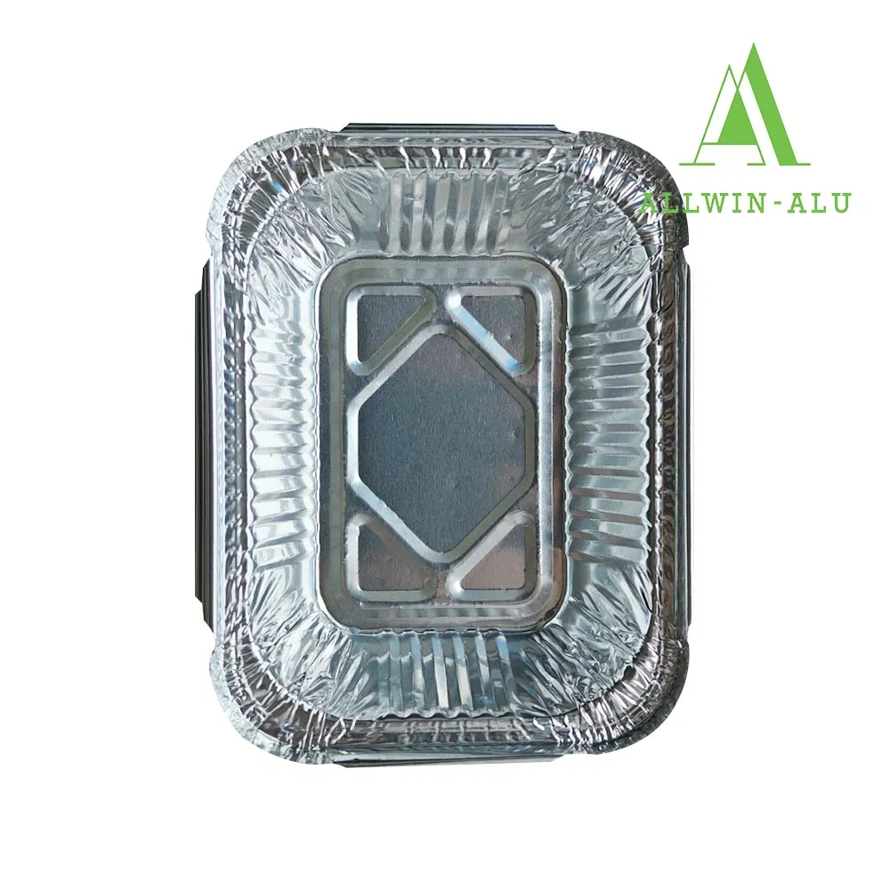 F1 8325 Size 260ml Fast Food Meal Prep Disposable Aluminum Foil Container with Lid or Take Away
