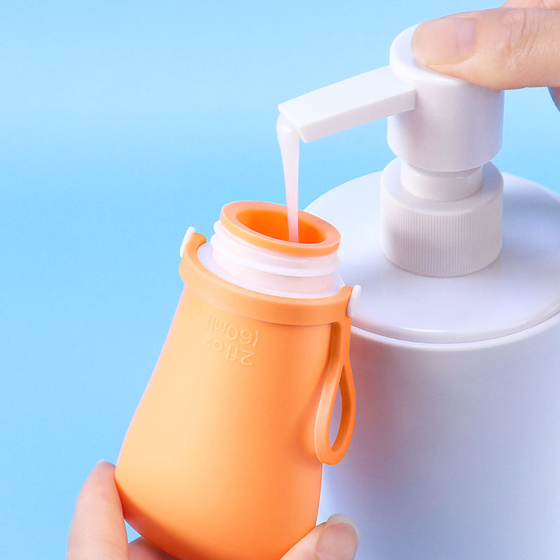 Food Grade Platinum Silicone Squeeze Travel Set Bottles for Toiletry