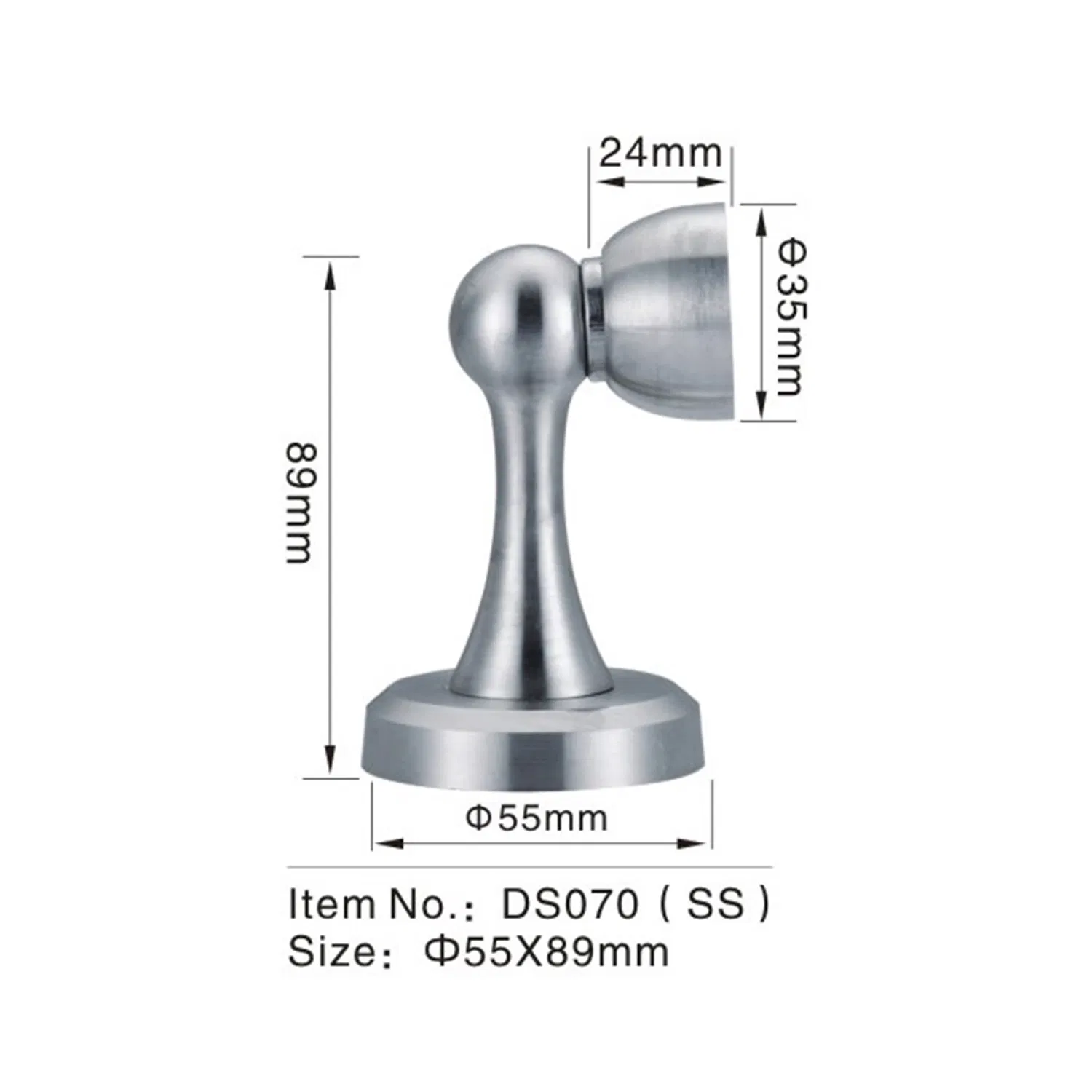 Automatic Sliding Door Wedge Rubber Ring Holder Manufacturing Stainless Steel Magnetic Door Draft Stopper