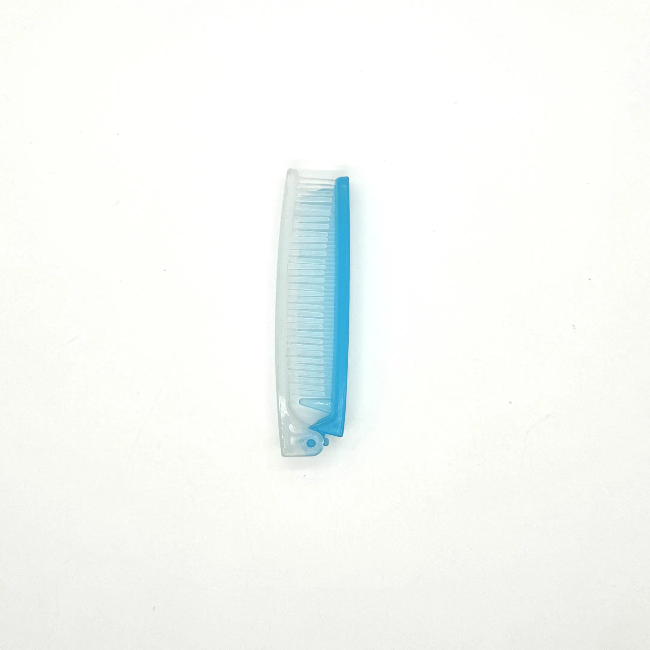 Blue and White Double Toothed Plastic Folding Comb 07