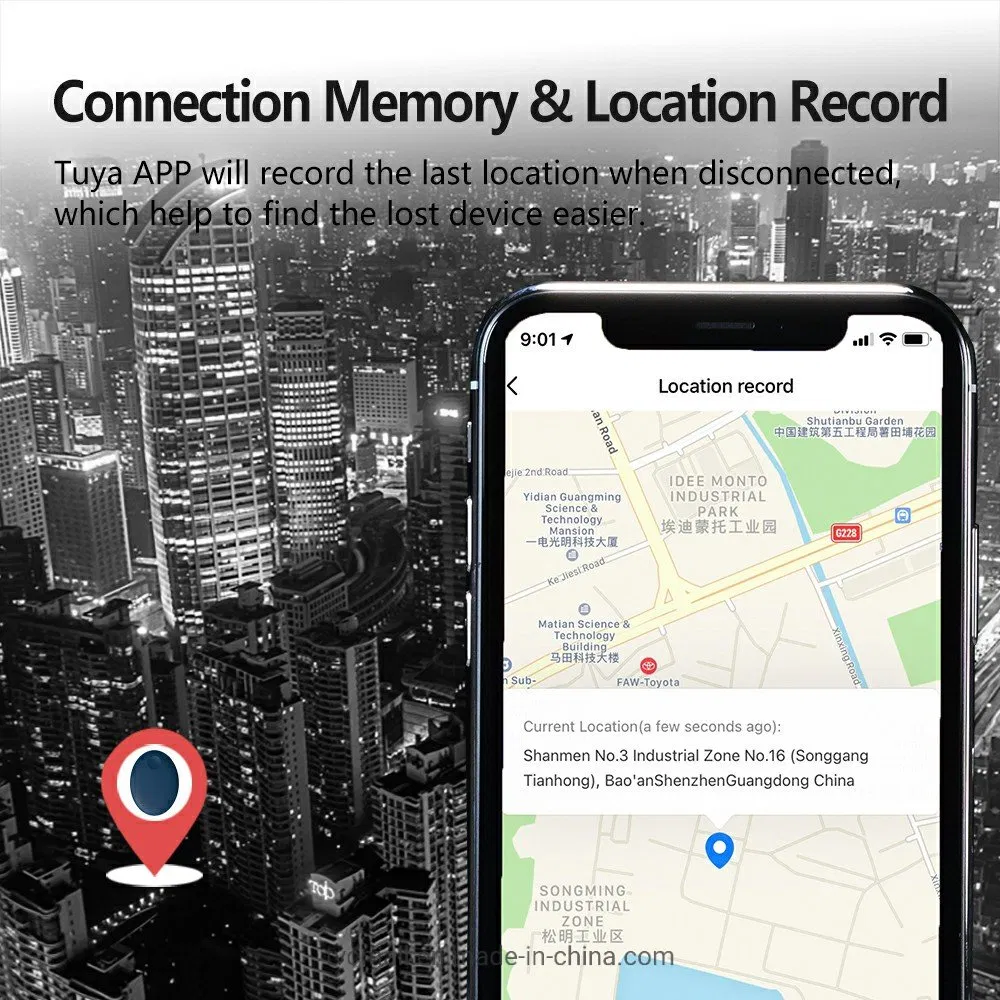 Fd02 Tuya Lightweight Bluetooth Anti-Lost Alarm Device Portable Smart Tracker Item Locator Key Finder - Blue