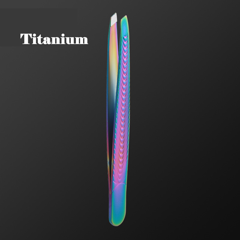Stainless Steel Facial Hair Remover Eyebrow Precision Beauty Slant Tip Eyelash Tweezer