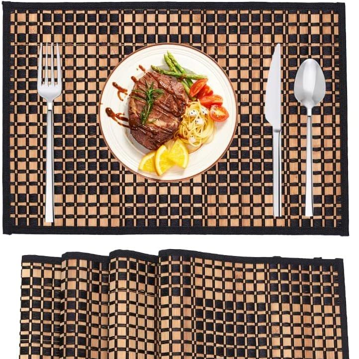 Woven Table Mat for Bamboo Dining Table Decoration