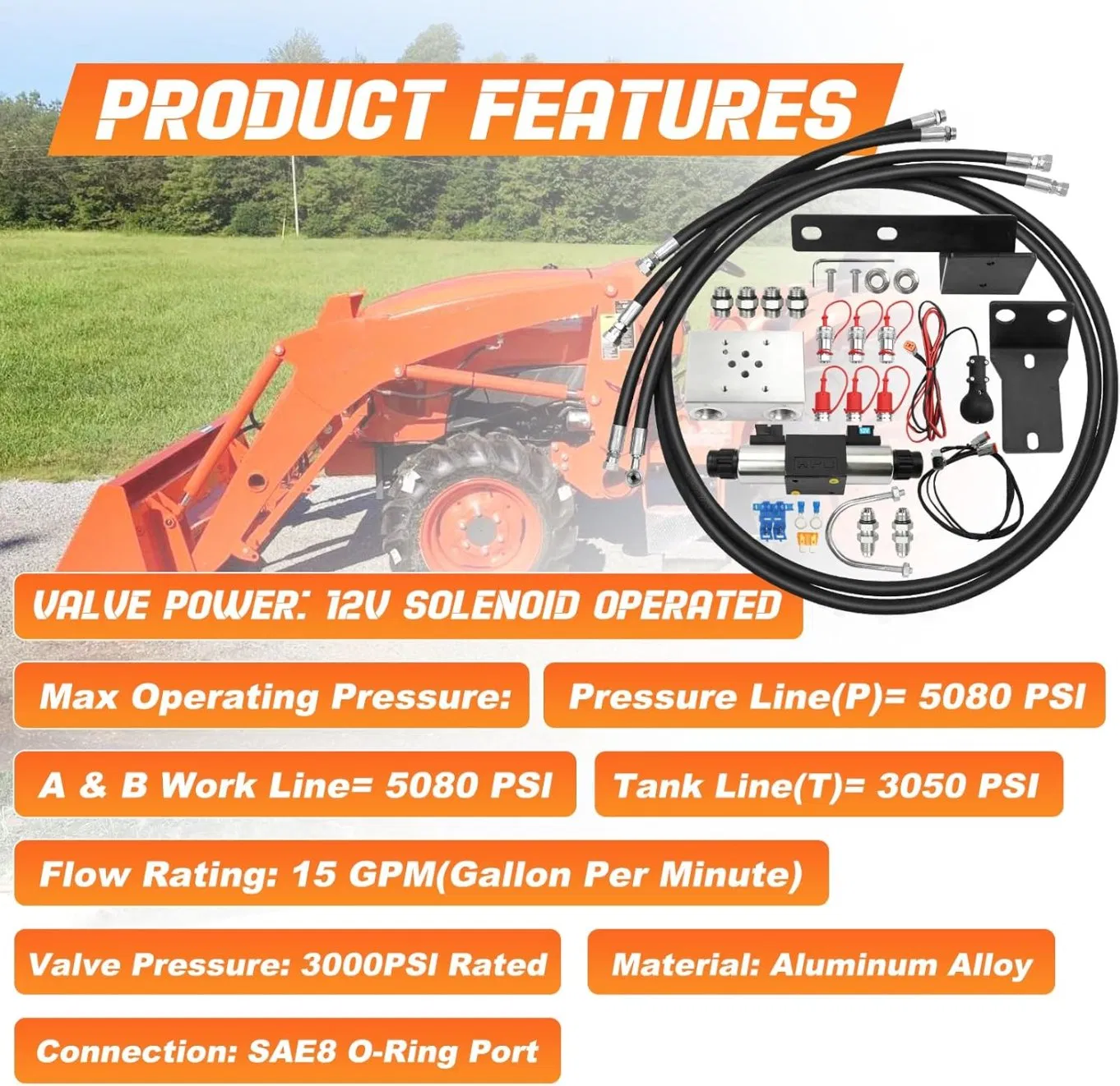 Гидравлический клапан Summit для тракторов Kubota L2501, L3200, L3301, L3901