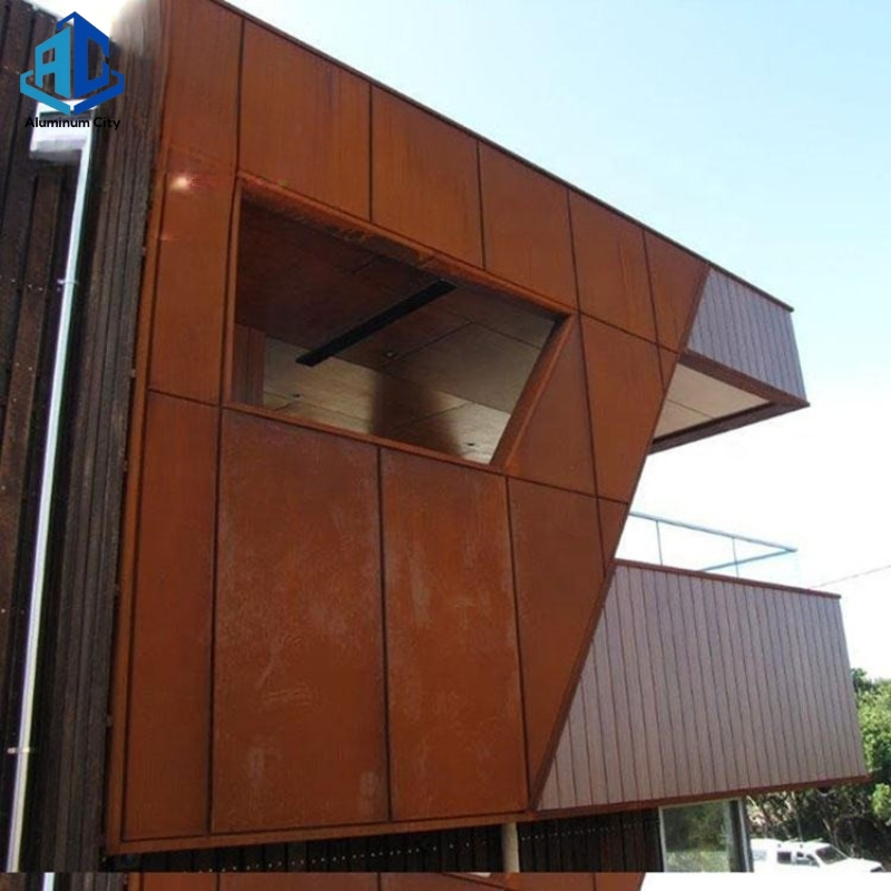 Corten Steel Garden Screen Panel for Outdoor Landscape & Privacy with Laser Cut Perforated Design