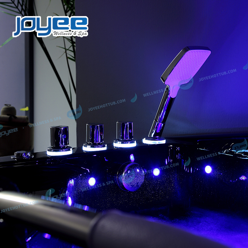 Угловая гидромассажная ванна Joyee Black с 29 форсунками