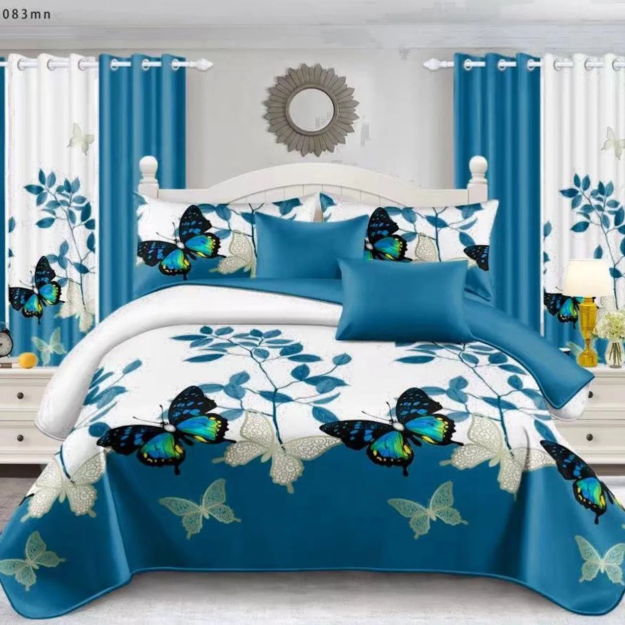 Green Plant Floral Printing 100% Microfiber Polyester Duvet Quilted Bed Cover Pillowcase Curtains Custom Bed Sheets Guangdong Home Bedding Set King Bedspread