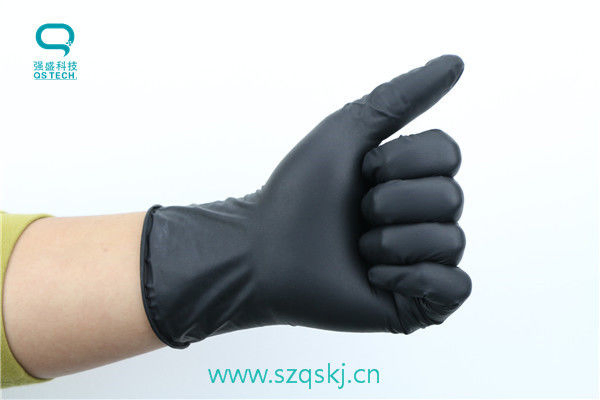 Black Oil Resistant Stretchable Disposable Nitrile Gloves