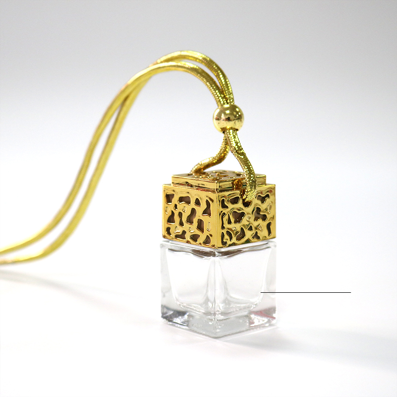 Manufacture 5ml 10ml 15ml Square Shaped Glass Perfume Hanging Car Diffuser Bottle