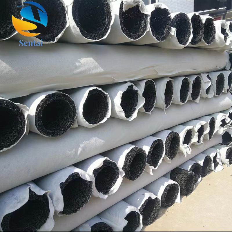 Blind Ditch Pipe Manufacturer, Embankment Retaining Wall, Fiber Shaped Blind Pipe Wrapped with Non-Woven Fabric Plastic Blind Ditch