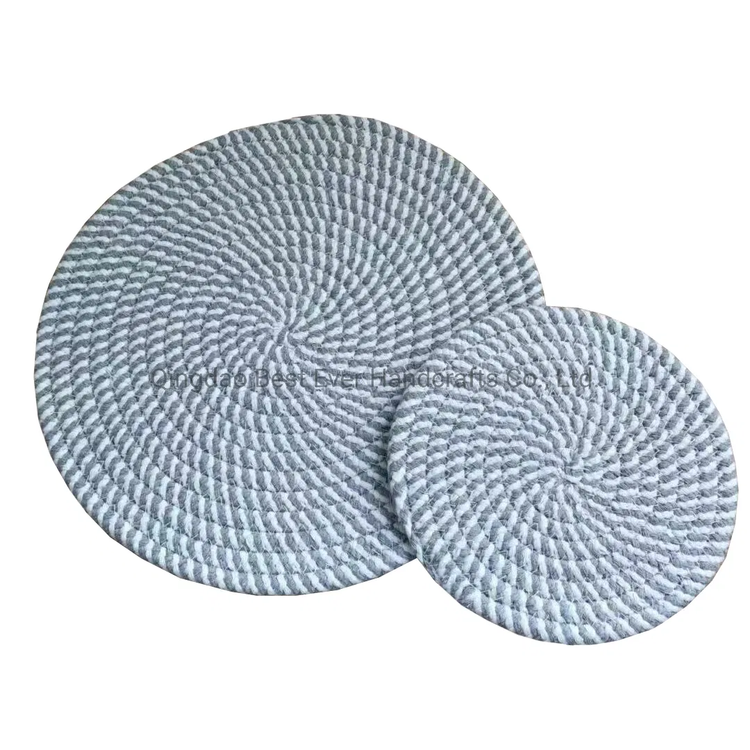 Braided Colorful Round Place Mats for Kitchen