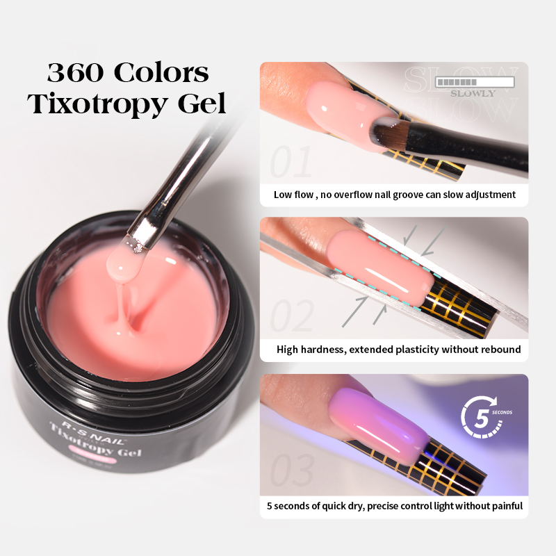 R S Nail 2025 Hot Sale Builder Nail Gel Supplier Thixotropy Extension High End UV Gel Nail Polish