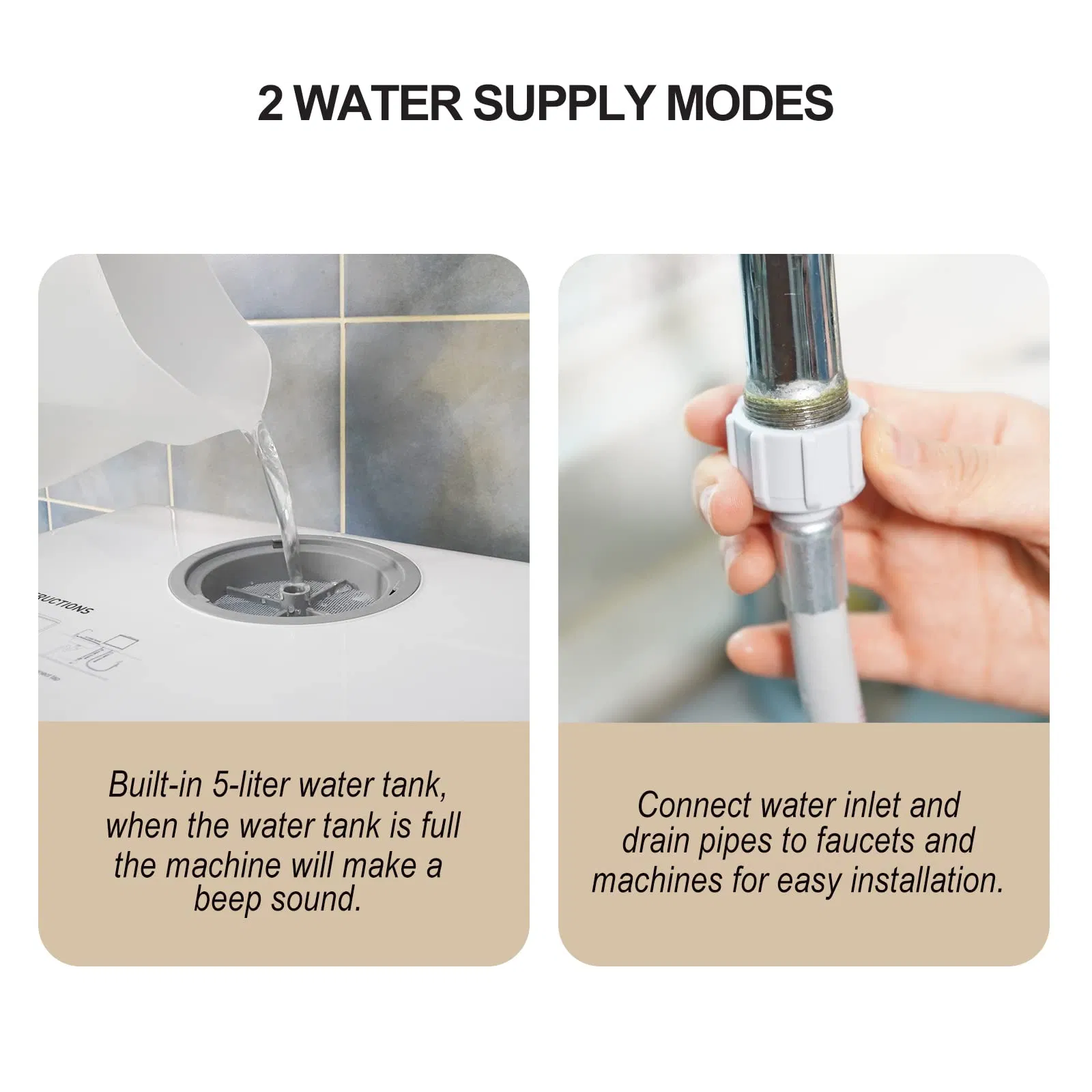 Dishwasher Portable Dishwasher with Water Tank 5 Wash Programs Water Tank Washing Dishwasher