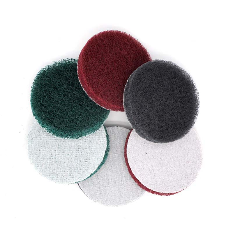 3 Inch 75mm Round Hook and Loop Scouring Pad Industrial Heavy Duty Nylon Cleaning Cloth