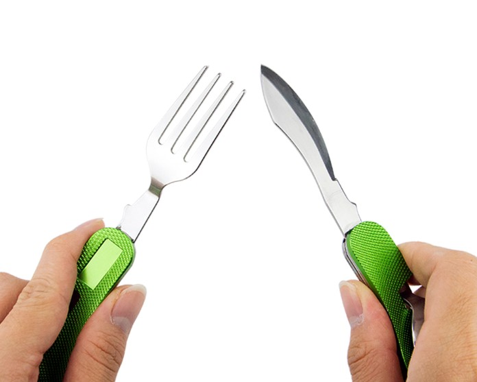 Alumina Handle Stainless Steel Multi Function Outdoor Camping Tableware G104A