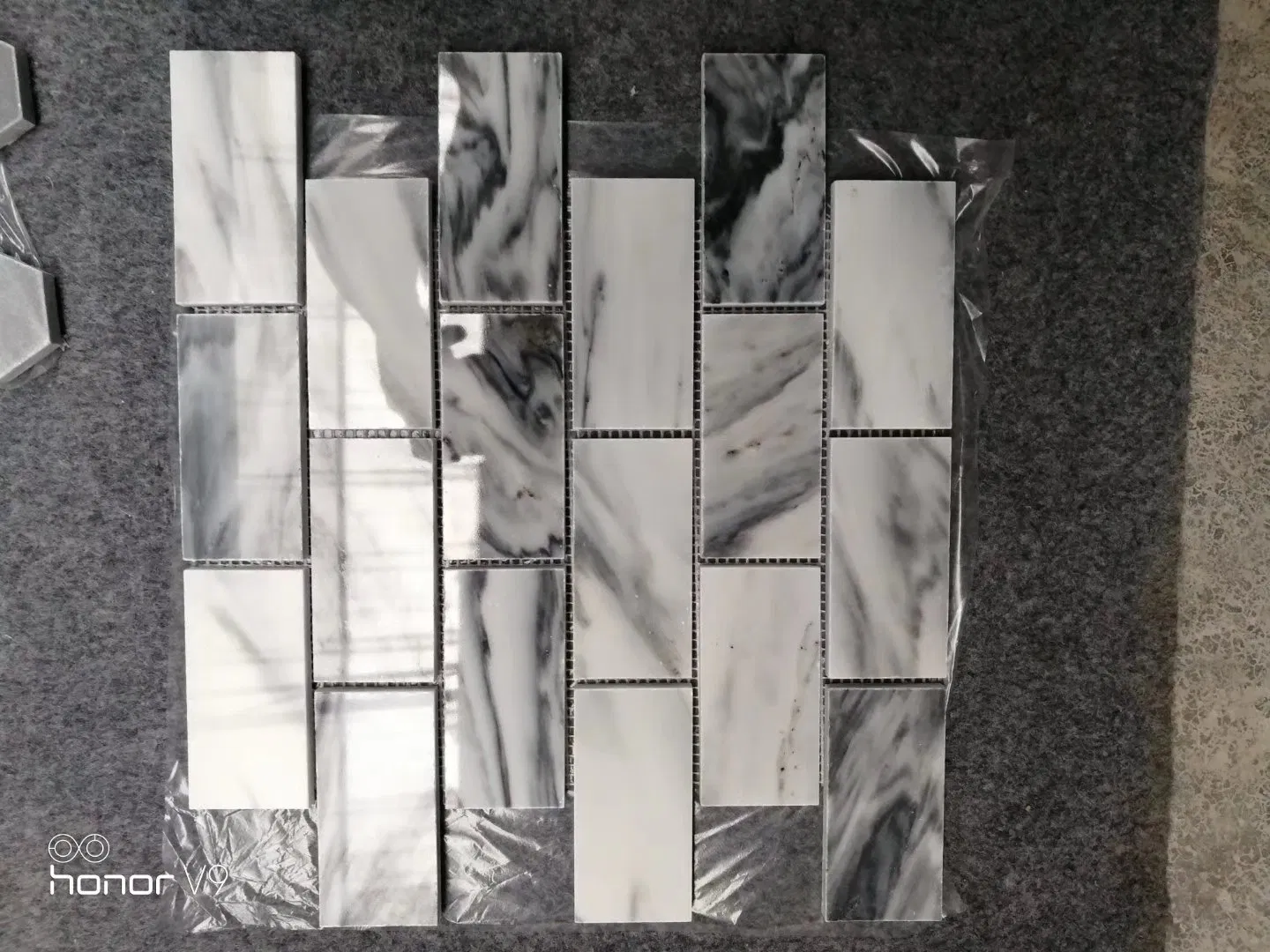 Lava Grey Andesite / High Quality Floor & Wall Herringbone Mosaic Tiles