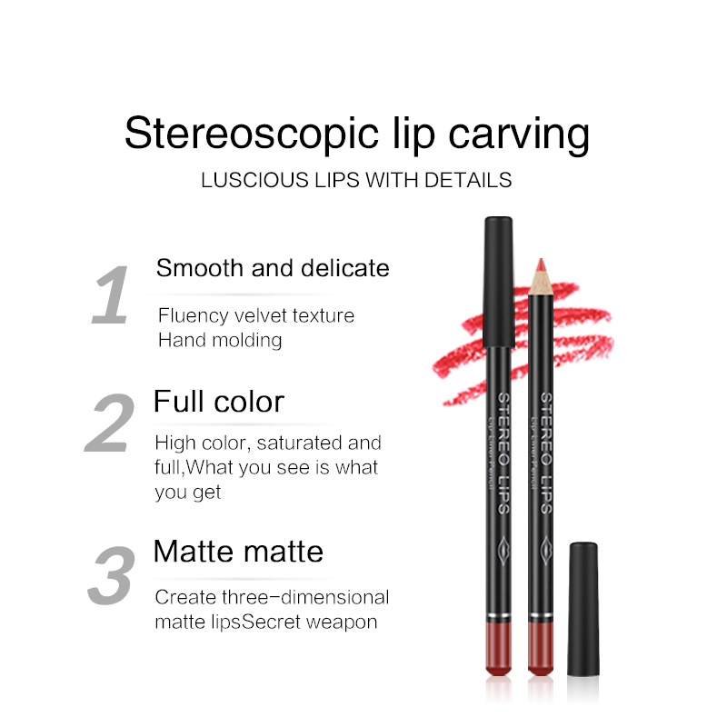 Wholesale Mineral Waterproof Natural Vegan Smooth Matte Creamy Lipliner Set