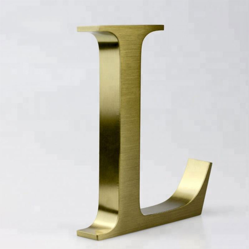 Stainless Steel Fabricated Letter Brass Plating Channel Letters