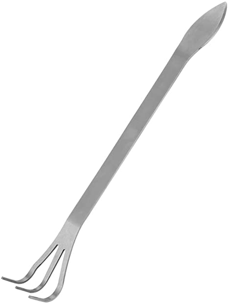 Stainless Steel Root Rake 3-Prong Loosen Soil Bonsai Tree Tools with Ergonomic Handle for Outdoor Garden Tools