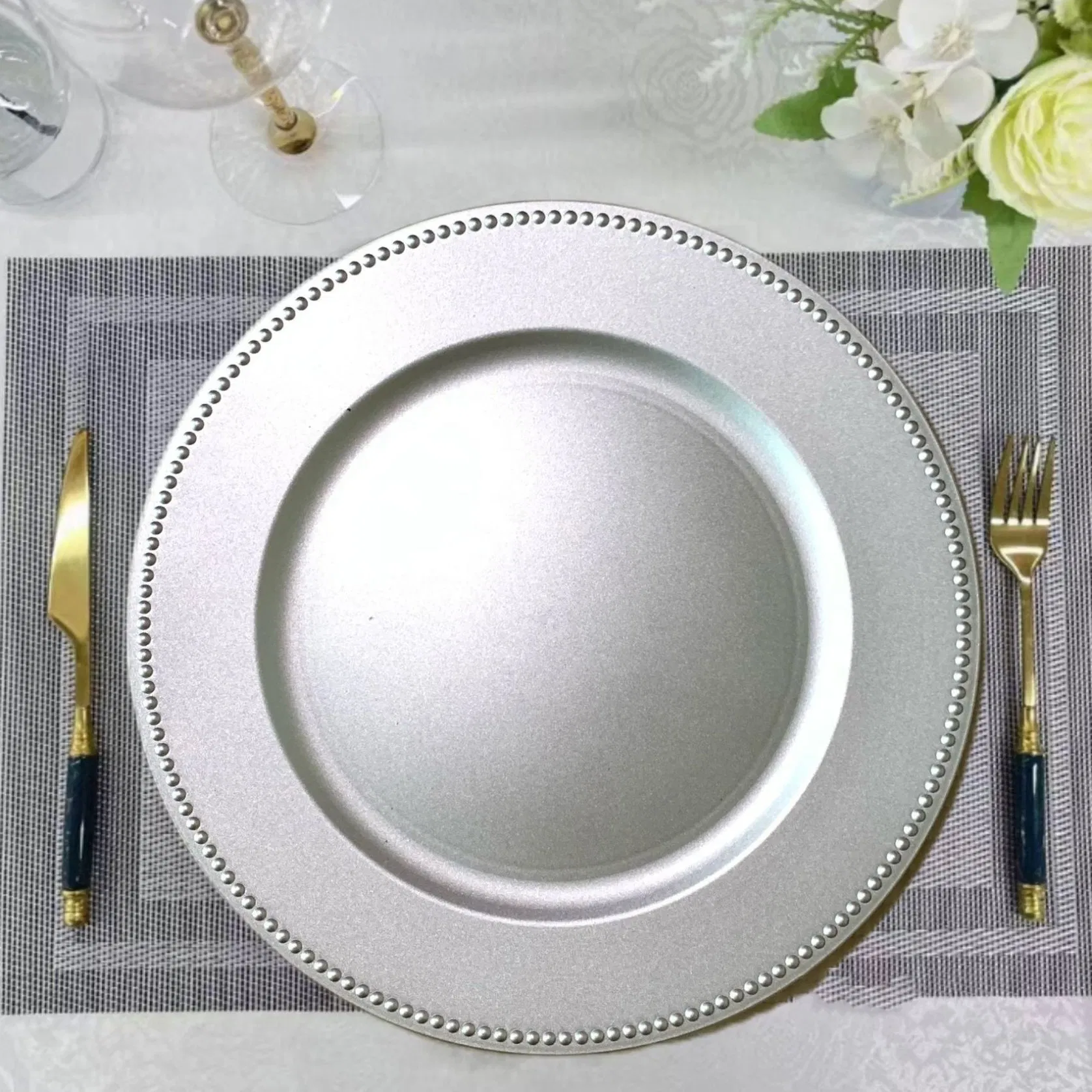 Hot Sale Green Charger Plates Dining for Wedding Party Modern Dinner Plates Pink Dinner Plate Decals