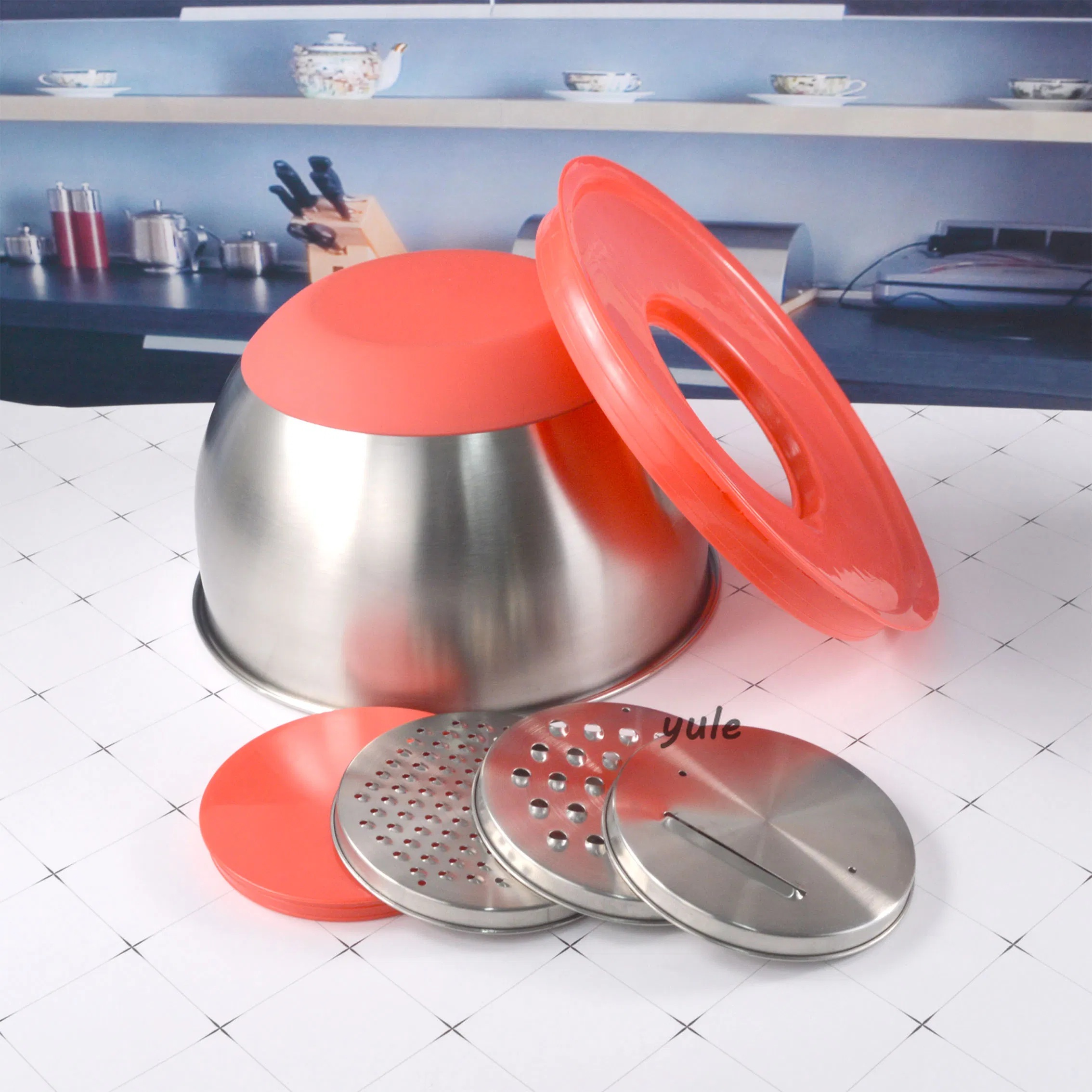 USA Korean Germany Hot Sale 1.5/3/5 Qt Sealing Cover Magnetic Thickening Kitchen Cake Mix Bowl Stainless Steel Salad Bolws