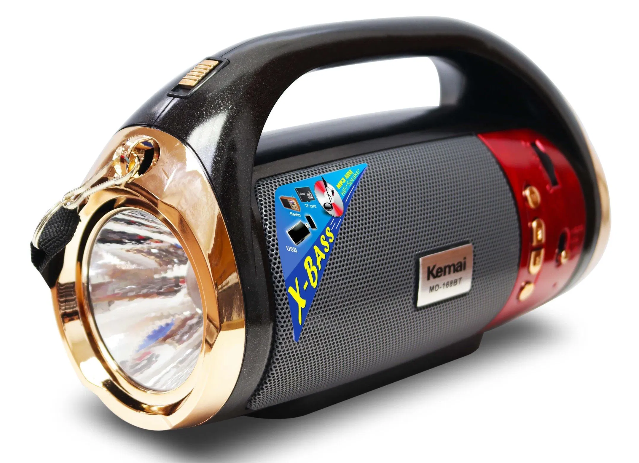 Kemai MD-168BT Portable 3-Band Am FM Sw Radio, High Volume, , TF Card and MP3 Player, Rechargeable Speakers Classicism Furniture Decoration Bluetooth Torchlight