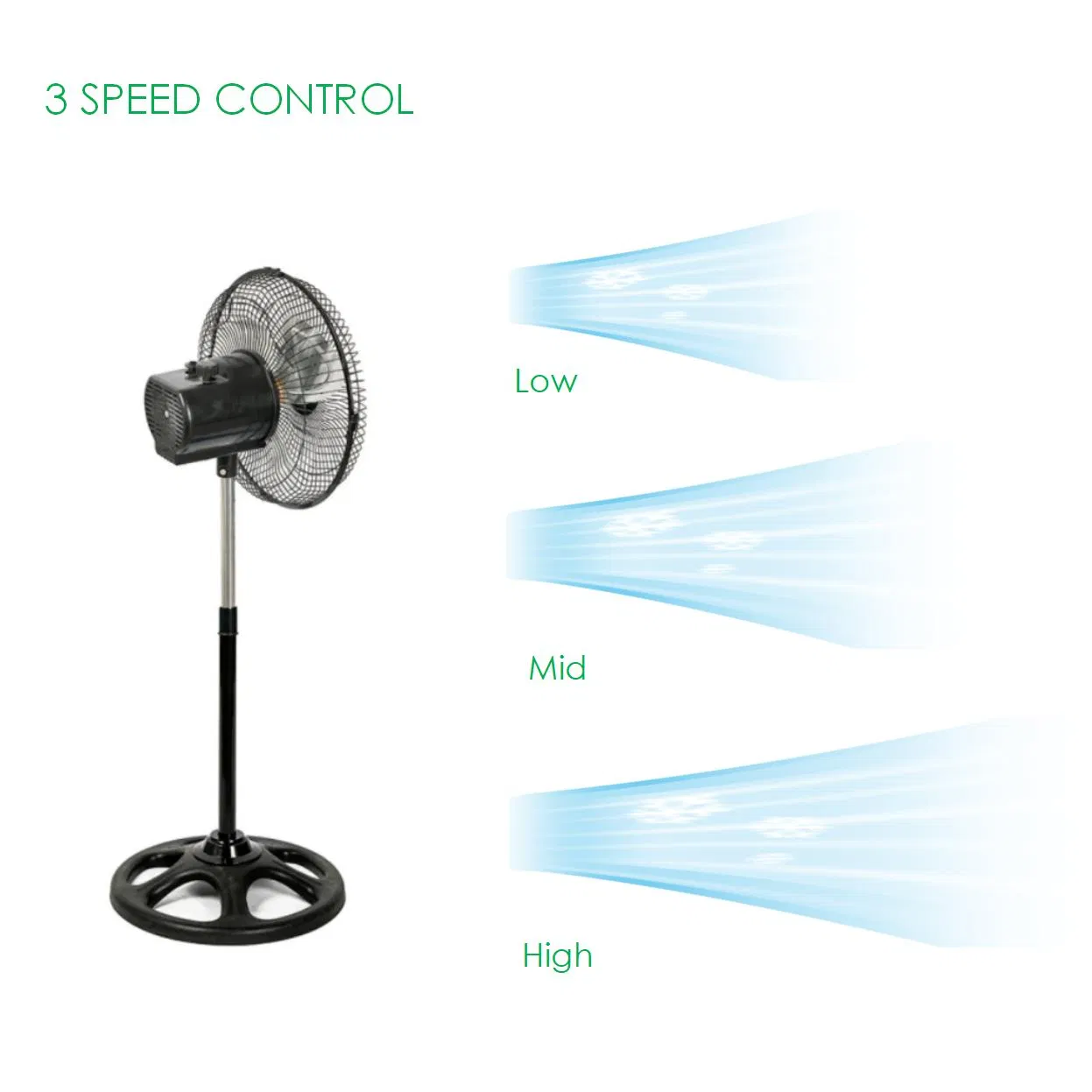 Напольный вентилятор 10 дюймов, высокоскоростной