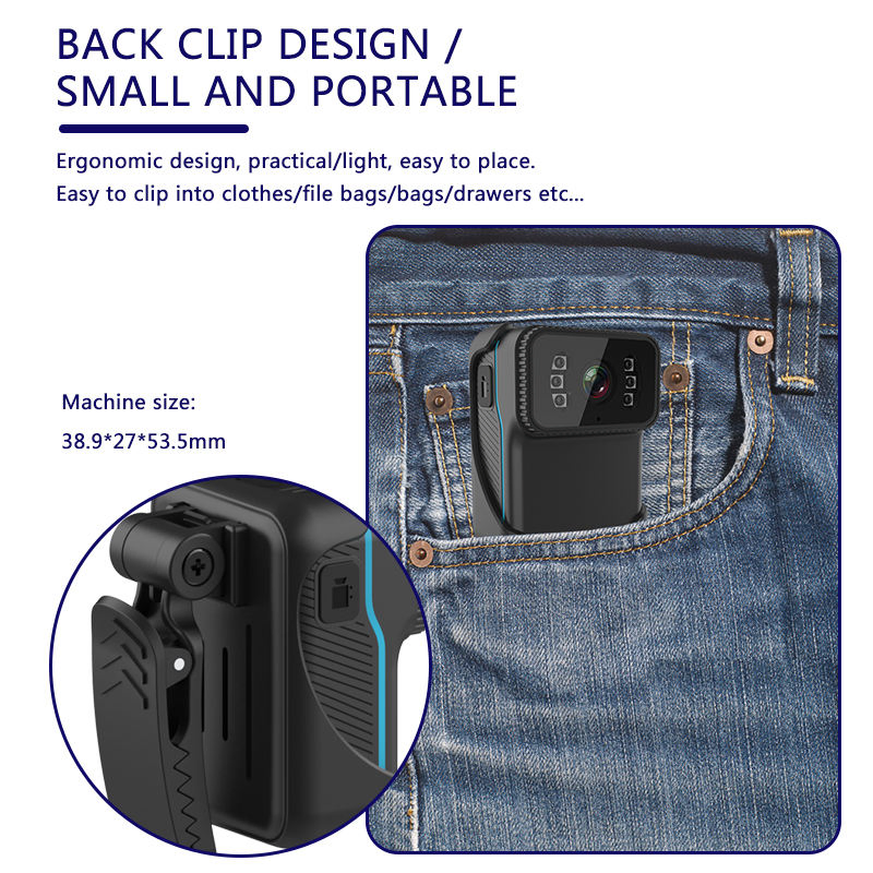 Portable Body Worn Recorder Mini Camera WiFi for Law Enforcement Night Vision DVR Recorder Camera Cop CS02 Supports 265GB