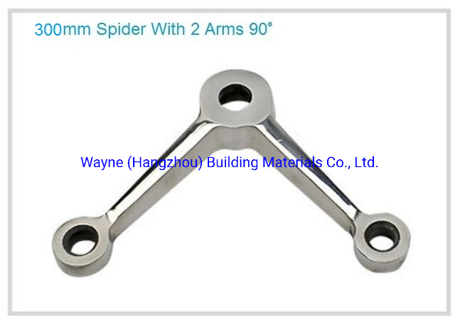 300mm Stainless Steel Glass Spider with 2 Arms 90 Degree/ Glass Fitting Hardware, Point-Fixed Curtain Wall Hardware with High Quality and Best Price