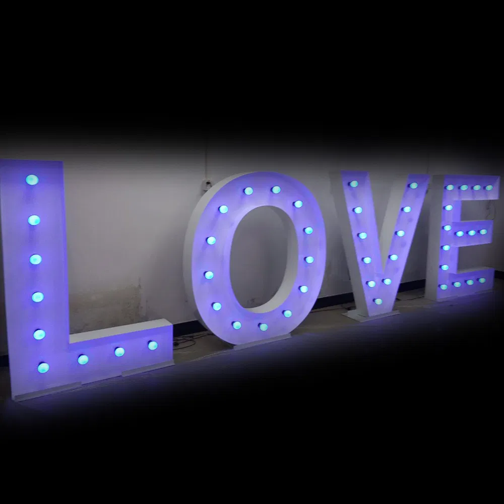 New Fashion Metal LED Bulb Alphabet Marquee Giant Love Letters